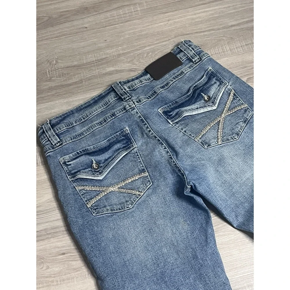 TK Axel Jeans Mens 36x32 (Fits 36x31) Slim Boot Cut Denim Stretch Thick Stitch